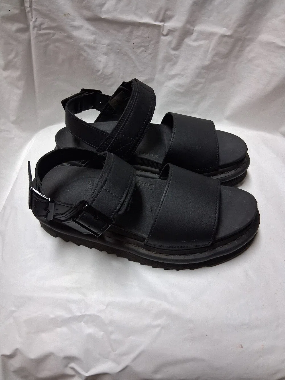 Dr. Martens Voss Women's Black Platform Strap Sandals Size 7 Preowned